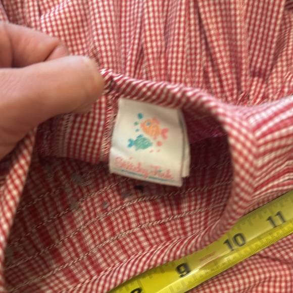 NWOT Stitchy Fish Elephant Smocked Dress, Red Mini Gingham - 6 - Picture 6 of 8